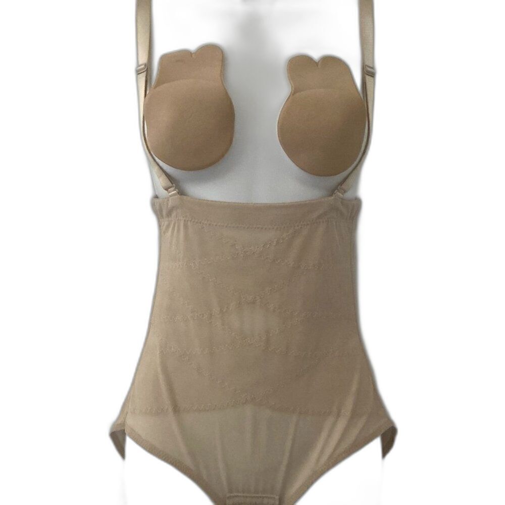 New Open Bust Tummy Control Shapewear Nude/Beige M
